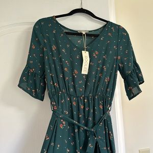 Roolee Dark Green Midi Dress